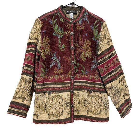 Sag Harbor Jackets & Blazers - Sag Harbor Jacket Womens 16 Vintage Boho Floral Tapestry Buttons Blazer Coat